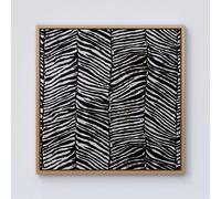 Zebra Pattern Framed Canvas Warren Reed - Designer Light Brown W30 inch x H30 inch