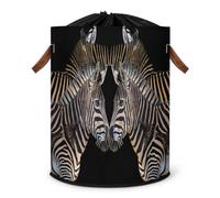 Zebra Pattern Laundry Hamper Large Laundry Basket Foldable Clothe Hamper Storage Organizer Bin with Drawstring Lid Boxes for Bedroom Bathroom Room