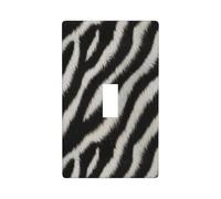 Zebra Pattern Light Switch Cover Decorative Single Toggle 1 Gang Wall Plate for Kitchen Farmhouse Bedroom Bathroom Art Decor