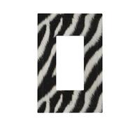 Zebra Pattern Light Switch Wall Plate Faceplate Cover Single Rocker 1 Gang Decorator Outlet Receptacle Covers for Home Kitchen Room Bathroom Decor