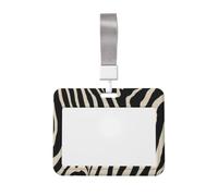 Zebra Pattern with Black and White Stripes Badge Holder | Sliding Id Hard Plastic Work Card Case Name Tag Protector For Office