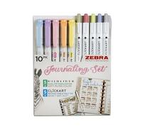 Zebra Pen - 10 Pack Creative Notebooks - Smudge Free Highlighters & CLiCKART Pens - Assorted Colors for Note Taking, Bible Study, Bullet Journal (14010)