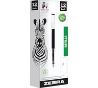 Zebra Pen Ballpoint F-Refills For F-301, F-301 Ultra & 301 A Pens, Fine Point, 0.7 mm, Black, 12 pack