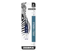 Zebra Pen F-Series Ballpoint Refill, Stainless Steel, 1.0mm Medium, Assorted Colors, 2-Pack