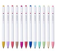 Zebra Pen CLiCKART Retractable Felt Tip Pen, 2.0 mm, Assorted, Light tones. Box of 12 pens