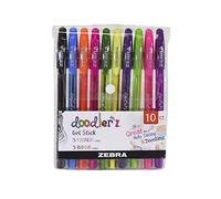 Zebra Pen Doodlerz Gel Stick Pen, Bold Point, 1.0mm, Assorted Neon Colors, 10 Pack