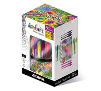 Zebra Pen Doodlerz Gel Stick Pen with Display Cup, Smooth Gel Ink, 1.0mm, Assorted Ink Colors (41950) (Pack of 1, 50 Count Total)