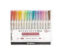 Zebra Pen Dual Tip Highlighter Pens, Pastel Highlighters Pens For Adults, Broad & Fine Tip Markers & Highlighters For Convenience, Double Ended Mildliner Highlighters, 15 Pk - Assorted Colours