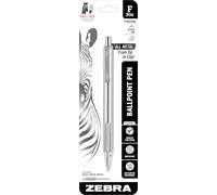Zebra Pen F-701 Retractable Ballpoint Pen, Stainless Steel Barrel, Fine Point, 0.8mm, Black Ink, 1-Pack