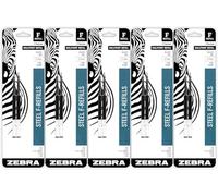 Zebra Pen Ballpoint Refill F-Series, Stainless Steel Fine Point 0.7mm Black Ink, 10-Pack