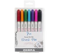 Zebra Pen Funwari Brush Pen, Ultra Fine Point Tip, Assorted Ink Colors, 7-Pack