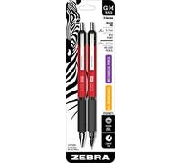 Zebra Pen G-350 and M-350 Retractable Gel Pen/Mechanical Pencil Set, Premium Red Metal Barrel, Medium Point, 0.7mm, 2-Pack