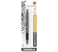 Zebra Pen G-450 Retractable Gel Pen, Black Brass Barrel, Medium Point, 0.7mm, Black Ink, 1-Pack (49511)