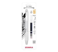 Zebra Pen G-750 Retractable Gel Pen, Pearl White Brass Barrel, Textured Grip, 0.7mm, 1-Pack with Refills (49801)