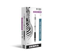Zebra Pen M-301 Mechanical Pencil, Stainless Steel Barrel, Fine Point, 0.5mm, Black Grip, 12-Pack
