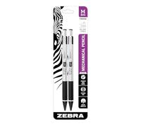 Zebra Pen M-301 Mechanical Pencil, Stainless Steel Barrel, Fine Point, 0.5mm, Black Grip, 2 Count (Pack of 1)