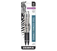 Zebra Pen M-301 Mechanical Pencil, Stainless Steel Barrel, Fine Point, 0.5mm, Black Grip, 2 Count (Pack of 1)