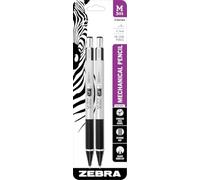 Zebra Pen M-301 Mechanical Pencil, Stainless Steel Barrel, Medium Point, 0.7mm, Black Grip, 2-Pack