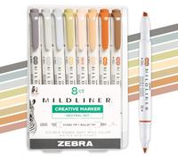 Zebra Pen Mildliner Double Ended Highlighter, Broad and Fine Point Tips, Assort