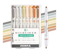 Zebra Pen Mildliner Double Ended Highlighter, Broad and Fine Point Tips, Assorted Neutral Vintage Ink Colors, 8-Pack (78208)