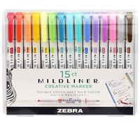 Zebra Pen Mildliner Double Ended Highlighter Broad and Fine Tips Assorted colors 15-Count