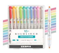 Zebra Pen Mildliner Double Ended Highlighter Set, Broad and Fine Point Tips, Assorted Fluorescent and Cool Ink Colors, 10-Pack