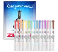 Zebra Pen Mildliner Dual Tip Highlighter Pens - Broad & Fine Tip Double Ended Markers