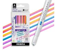 Zebra Pen Mildliner Mix Dual Color Highlighter Marker Set, Chisel Tip, Non-Bleached Mixed Colours, Pack of 6