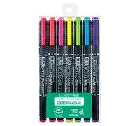 Zebra Pen Optex Care 7-Piece Fluorescent Highlighter Set (Chisel Tip, Water-Resistant, Letter Print, WKCR1-7C)