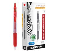 Zebra Pen Sarasa Clip Retractable Gel Ink Pens, Fine Point, 0.5mm, Black Ink, 12 Pack