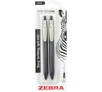 ZEBRA Pen SARASA Gel CLIP Vintage Black Ink Retractable Gel Pen 2 Pk - 0.7mm Black Ge
