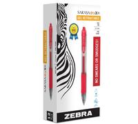 Zebra Pen Sarasa Gel Pens, Fine Point Pens For Adult Colouring, Smear-Proof & Ideal For Writing, Reliable Retractable Gel Pens For Kids & Adults, 12 Pk - Red Ink