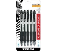 Zebra Pen Sarasa Retractable Gel Pen, Medium Point, 0.7mm, Black Ink, 5-Pack