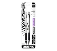 Zebra M/F 301 Stainless Steel Mechanical Pencil and Ballpoint Pen Set, Fine Point, 0.5mm HB Lead Pencil and 0.7mm Black Ink Pen, 2-Count