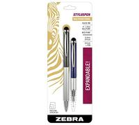 Zebra Pen Telescopic StylusPen, Ball Point, 1.0 mm, Black Ink, Slate Grey and Midnight Blue - Pack of 2 (33602) by Zebra Pen