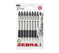 Zebra Pen Ballpoint Pen Z-Grip 1mm Retractable Black Ink - Pack of 8