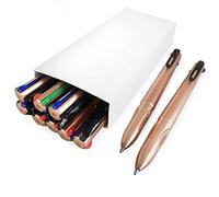 Zebra Pen Z-Grip Elegance Retractable Ballpoint Pen, Medium Point, 1.0mm, 4-Colour Ink, Rose Gold Barrel, 10-Pack