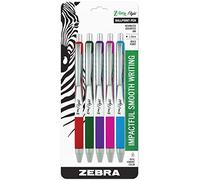 Zebra Pen Z-Grip Flight Retractable Ballpoint Pen, Bold Point, 1.2mm, Assorted Fashion Colors, 5-Pack