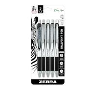 Zebra Z-Grip Flight Ballpoint Retractable Pen, 1.2mm, Black, 5 Pack (21915)