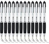 Zebra Pen Z-Grip MAX Black Ballpoint Pens 12pk - 1.2mm Medium Point Retractable Ink Pens with Clip - Smooth Writing Pens with Low Viscosity Ink, Comfort Grip - Multipack Pens (Black)