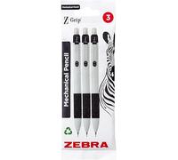 Zebra Pen Z-Grip Mechanical Pencils - Fine Tip Refillable, Retractable Pencil with Eraser and Comfort Grip - 0.5mm, White Barrel, 3 Pack