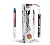 Zebra Pen Z-Grip Retractable Ballpoint Pen, 12-Pack American Flag Barrel, Black Ink, Medium Point 1.0mm, Soft Grip, Stylish Patriotic Design, Smooth Writing Pens (21775)