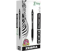 Zebra Pen Z-Grip Retractable Ballpoint Pen Fine Point 0.7mm Black Ink (Pack of 12)