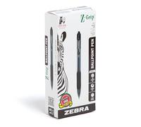 Zebra ZEB22210 Medium 1.0mm Z-Grip Ballpoint Pen - Black (12 Pack)