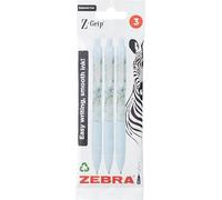 Zebra Pen Z-GRIP Smooth Glam Black Ink Ballpoint Pens 3pk 1.0mm Medium Point Retractable Ink Pens with Clip - Smooth Writing Pens with Low Viscosity Ink, Comfort Grip - 3 Pens Multipack (Blue Marble)