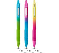 Zebra Pen Z-GRIP Soft Touch Black Ink Ballpoint Pens 3pk - 1.0mm Medium Point Retractable Pens with Clip, Smooth Writing Pens with Comfort Grip - 3 Pens Multipack (Ombre Barrel)