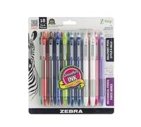 Zebra Pen Z-Grip Retractable Ballpoint Pen and Mechanical Pencil Set, Medium Point, #2 HB Lead Pencils, Assorted Ink Colors, School Supplies, Teacher Supplies, and Office Supplies, 18-Pack (23618)