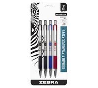 Zebra Pen Zebra F-301 Stainless Steel Retractable Ballpoint Pen, 0.7mm, Assorted, (27104)