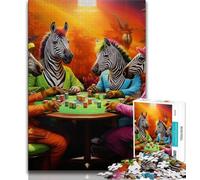 Zebra Poker JigsawPuzzle 1000 Pieces for Teenagers,Educational Games Home Decoration Deal As Gifts for The Whole Family (50x75cm)