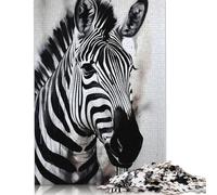 Zebra Portrait Jigsaw Puzzles 500 Pieces for Adults Wooden Puzzles Brain Exercise Challenge Game Entertainment Gifts Teenagers Family Activity 500pcs (52x38cm)